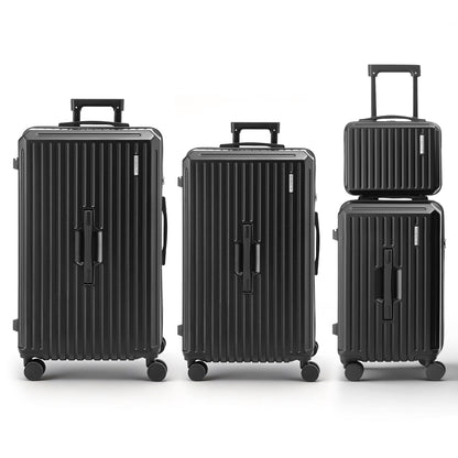 Wanderlite 4pcs Trunk Luggage Suitcase Set Travel Carry On TSA Lock Black-Home &amp; Garden > Travel > Suitcases-PEROZ Accessories