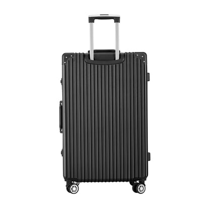 Wanderlite 28&quot; Luggage Trolley Travel Suitcase Set TSA Hard Case Lightweight Aluminum Black-Home &amp; Garden &gt; Travel &gt; Suitcases-PEROZ Accessories