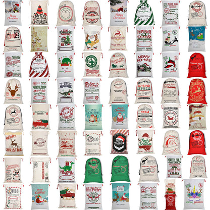 Large Christmas XMAS Hessian Santa Sack Stocking Bag Reindeer Children Gifts Bag, Have A Roar-some Christmas-Occasions > Christmas > Christmas Decorations-PEROZ Accessories