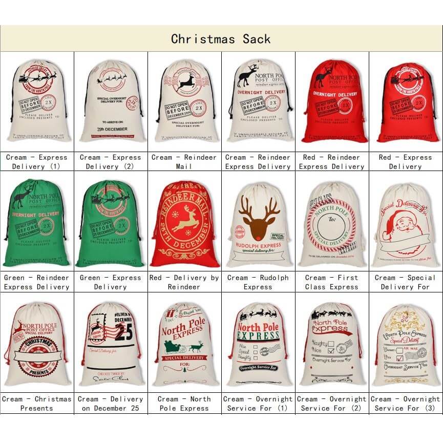 Large Christmas XMAS Hessian Santa Sack Stocking Bag Reindeer Children Gifts Bag, Have A Roar-some Christmas-Occasions > Christmas > Christmas Decorations-PEROZ Accessories