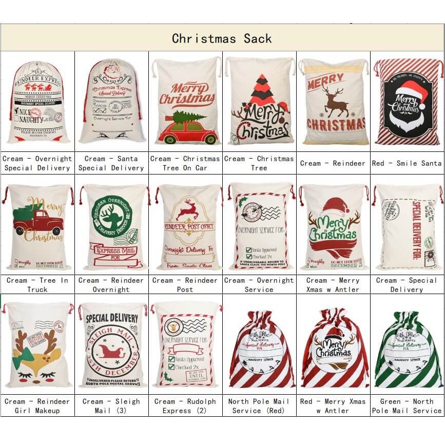 Large Christmas XMAS Hessian Santa Sack Stocking Bag Reindeer Children Gifts Bag, Have A Roar-some Christmas-Occasions > Christmas > Christmas Decorations-PEROZ Accessories