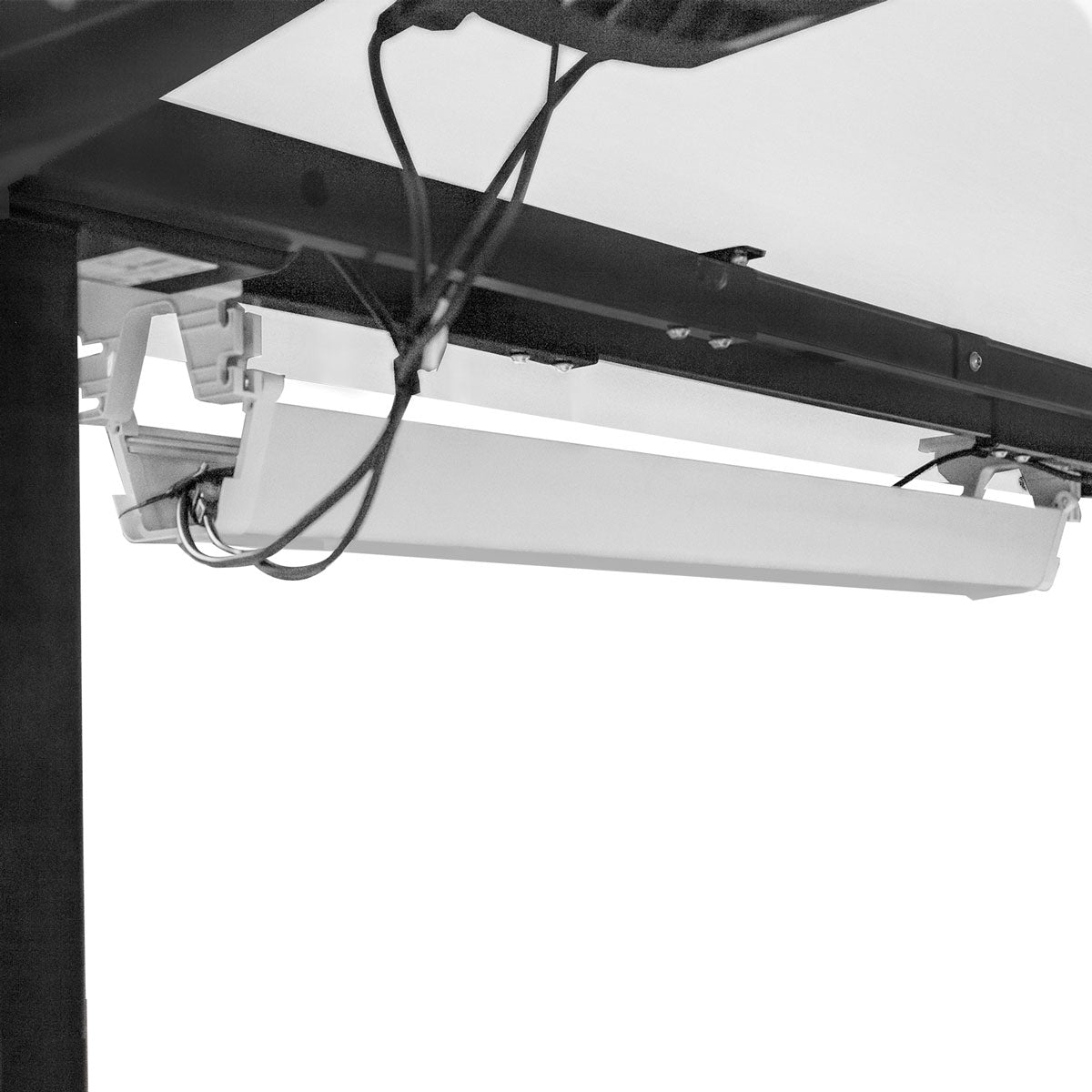 Lifespan Fitness V-FOLD Treadmill with ErgoDesk Automatic Standing Desk 1500mm in White/Black with Cable Management-Walking Pad-PEROZ Accessories