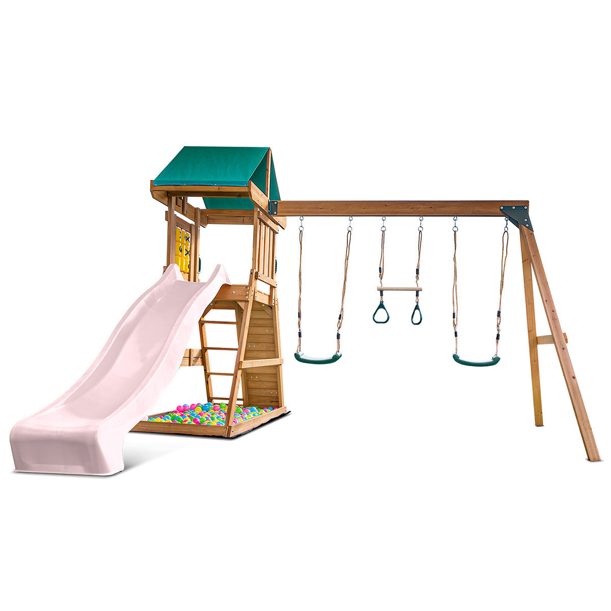 Lifespan Kids Birmingham Swing Set &amp; Play Centre with 2.2m Slide (Pastel Pink)-Baby &amp; Kids > Baby &amp; Kid&