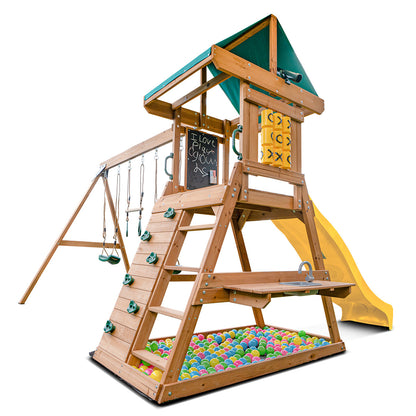 Lifespan Kids Birmingham Swing Set &amp; Play Centre with 2.2m Slide (Yellow)-Baby &amp; Kids > Baby &amp; Kid&
