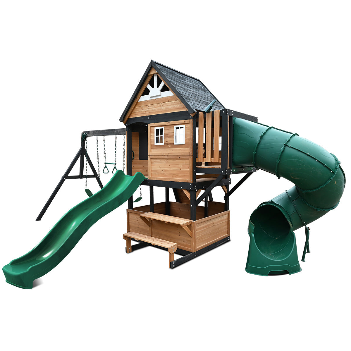 Lifespan Kids Claremont Swing Set &amp; Play Centre with 2.2m Slide (Green)-Baby &amp; Kids > Baby &amp; Kid&