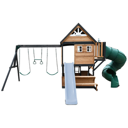 Lifespan Kids Claremont Swing Set &amp; Play Centre with 2.2m Slide (Pastel Blue)-Baby &amp; Kids > Baby &amp; Kid&