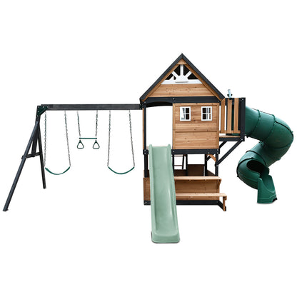 Lifespan Kids Claremont Swing Set &amp; Play Centre with 2.2m Slide (Pastel Green)-Baby &amp; Kids > Baby &amp; Kid&