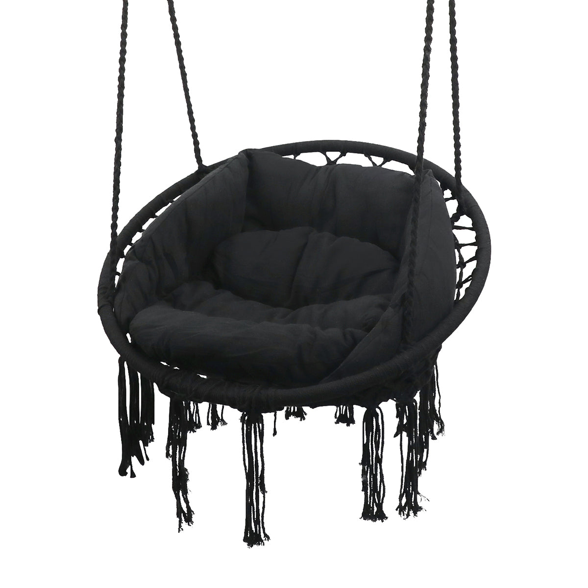 Lifespan Kids Hammock Hanging Swing Chair with Cushions in Black-Baby &amp; Kids > Baby &amp; Kid&