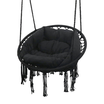 Lifespan Kids Hammock Hanging Swing Chair with Cushions in Black-Baby &amp; Kids > Baby &amp; Kid&