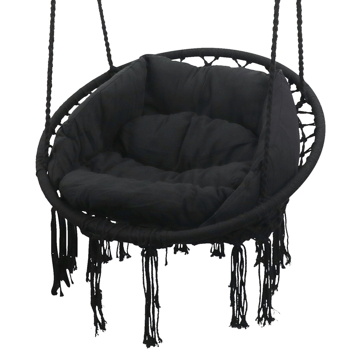 Lifespan Kids Hammock Hanging Swing Chair with Cushions in Black-Baby &amp; Kids > Baby &amp; Kid&
