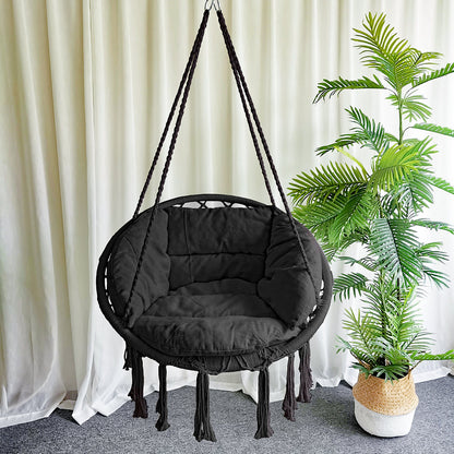 Lifespan Kids Hammock Hanging Swing Chair with Cushions in Black-Baby &amp; Kids > Baby &amp; Kid&
