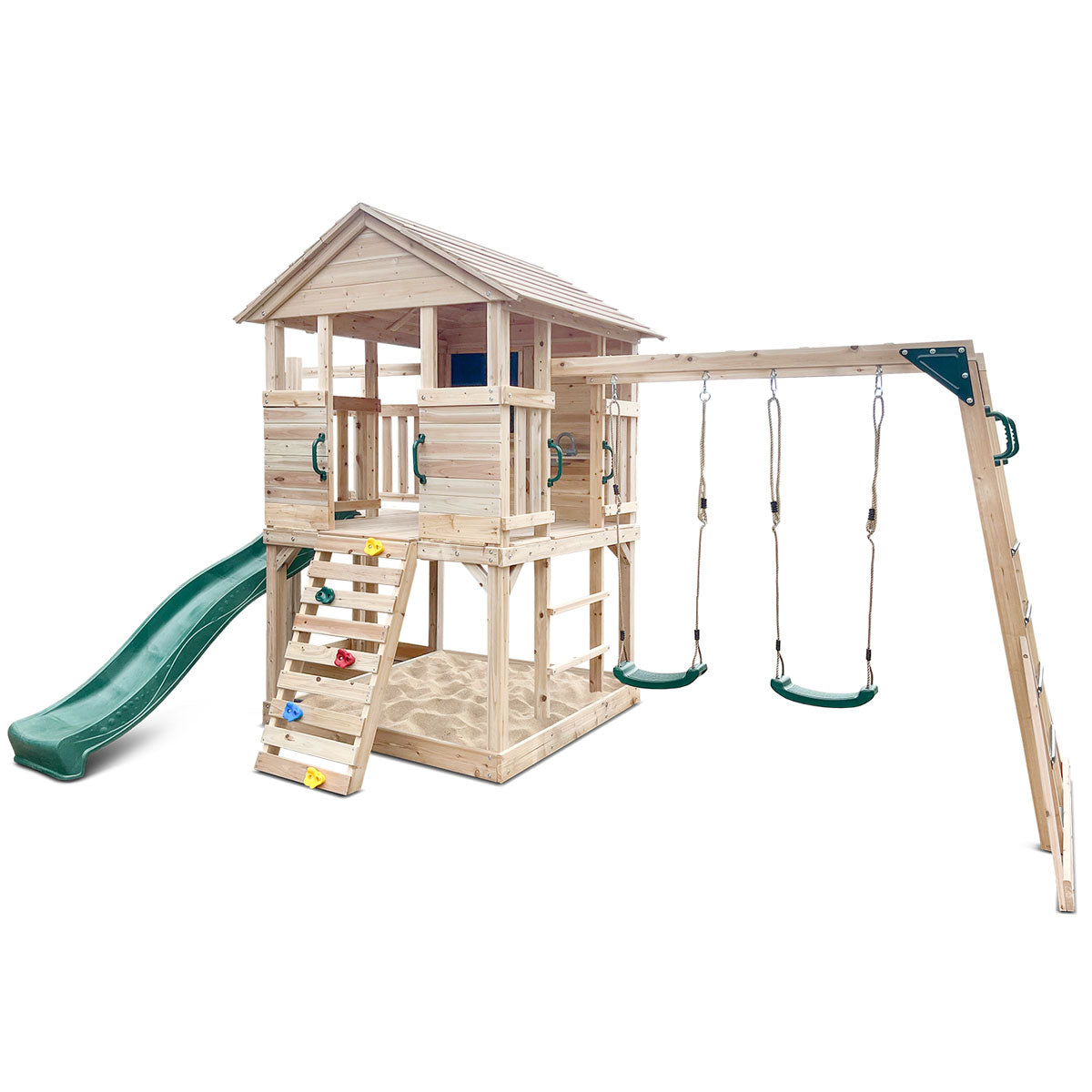 Lifespan Kids Kingston Cubby House with 2.2m Green Slide-Baby &amp; Kids &gt; Baby &amp; Kid&