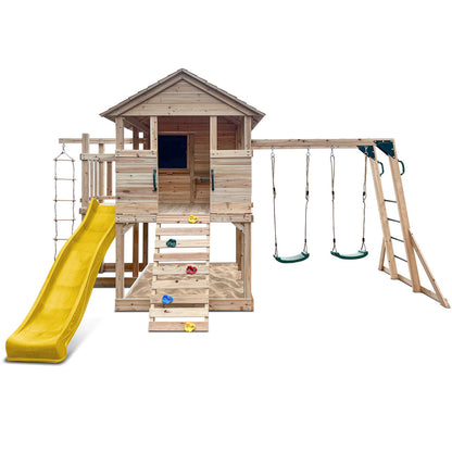 Lifespan Kids Kingston Cubby House with 2.2m Yellow Slide-Baby &amp; Kids > Baby &amp; Kid&