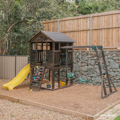 Lifespan Kids Kingston Cubby House with 2.2m Yellow Slide-Baby &amp; Kids > Baby &amp; Kid&