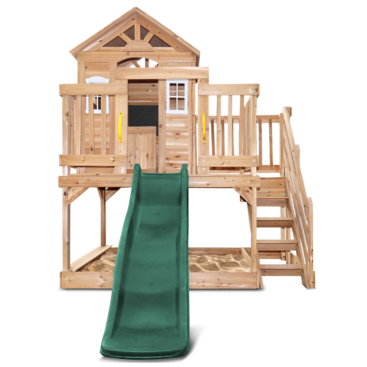 Lifespan Kids Silverton Cubby House with 1.8m Slide (Green)-Baby &amp; Kids > Baby &amp; Kid&