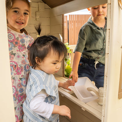 Lifespan Kids Silverton Cubby House with 1.8m Slide (Green)-Baby &amp; Kids > Baby &amp; Kid&