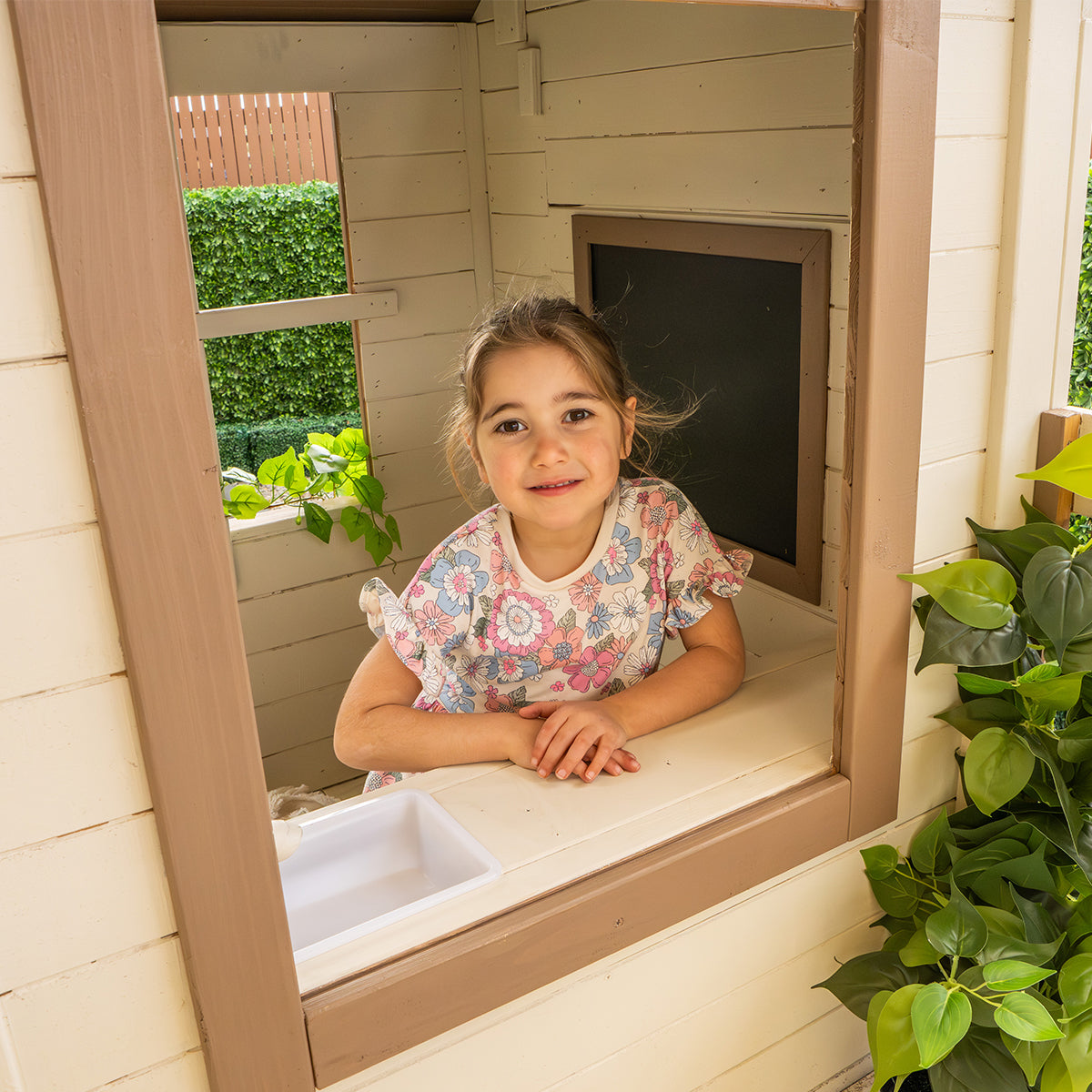 Lifespan Kids Silverton Cubby House with 1.8m Slide (Green)-Baby &amp; Kids > Baby &amp; Kid&