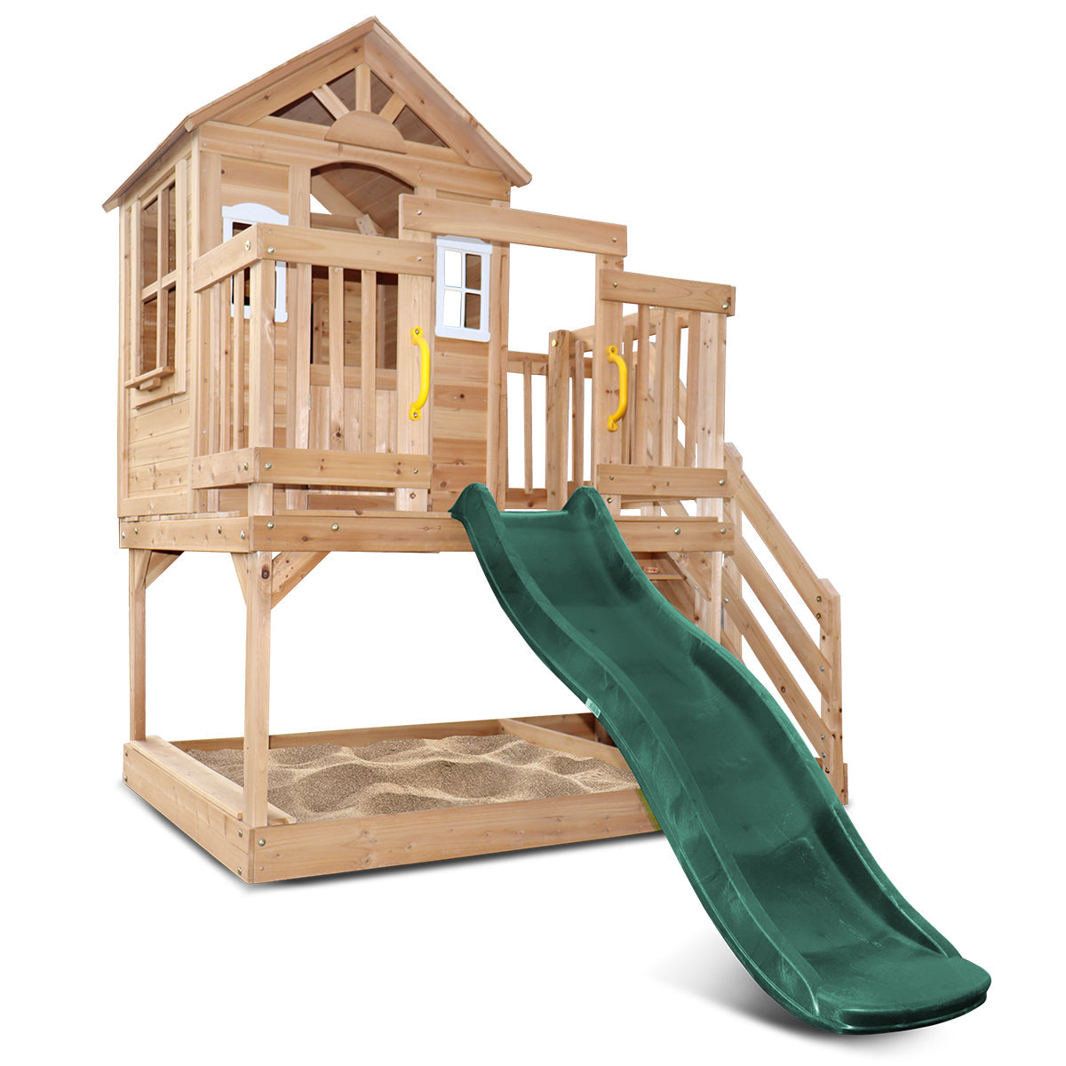Lifespan Kids Silverton Cubby House with 1.8m Slide (Green)-Baby &amp; Kids > Baby &amp; Kid&