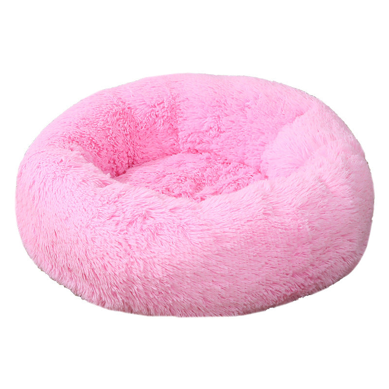 Light Pink 50cm Cozy Round Pet Bed - Plush Cat &amp; Dog Bed with Non-Slip Base, Machine Washable-Pet Care > Dog Supplies > Dog Beds-PEROZ Accessories