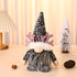 Light-Up Christmas Gnome Plush Doll with Sequin Hat & Antlers - Festive LED Tabletop Decoration(silver)-Occasions > Christmas > Christmas Decorations-PEROZ Accessories