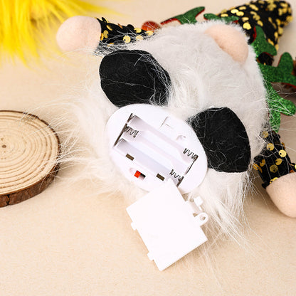 Light-Up Christmas Gnome Plush Doll with Sequin Hat &amp; Antlers - Festive LED Tabletop Decoration(silver)-Occasions > Christmas > Christmas Decorations-PEROZ Accessories