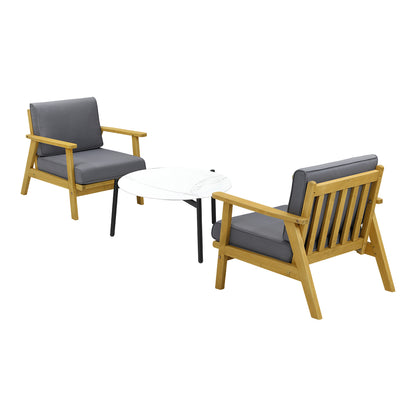 Livsip 2 Seater Outdoor Lounge Set 70cm White Coffee Side Table-Outdoor Patio Set-PEROZ Accessories