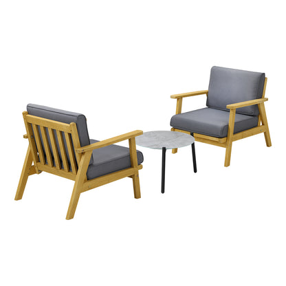 Livsip 2 Seater Outdoor Patio Sets 50cm Grey Coffee Side Table-Outdoor Patio Set-PEROZ Accessories