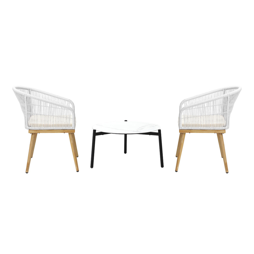 Livsip 2 Seater Outdoor Patio Setting 70cm Table-Outdoor Patio Set-PEROZ Accessories