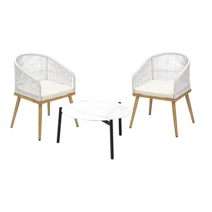 Livsip 2 Seater Outdoor Patio Setting 70cm Table-Outdoor Patio Set-PEROZ Accessories