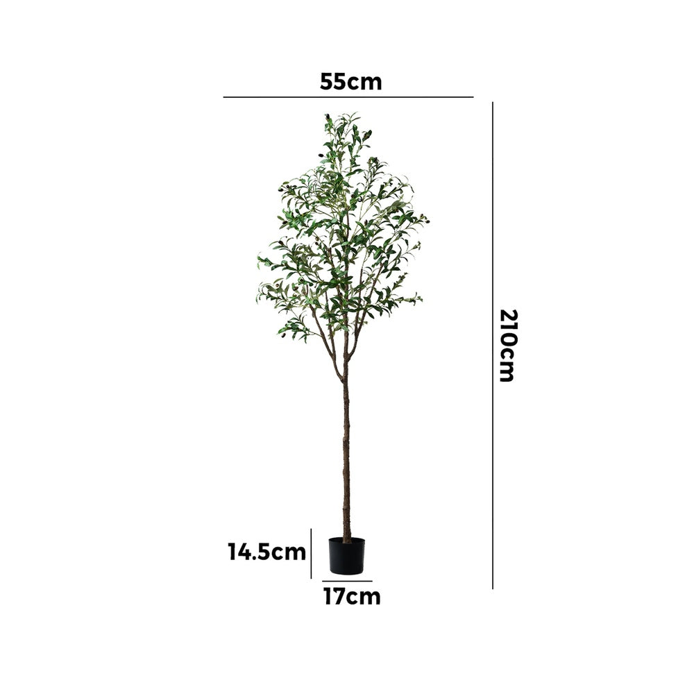 Livsip 210cm Artificial Olive Tree Lifelike Tall Faux Potted Plants-Faux Plant-PEROZ Accessories