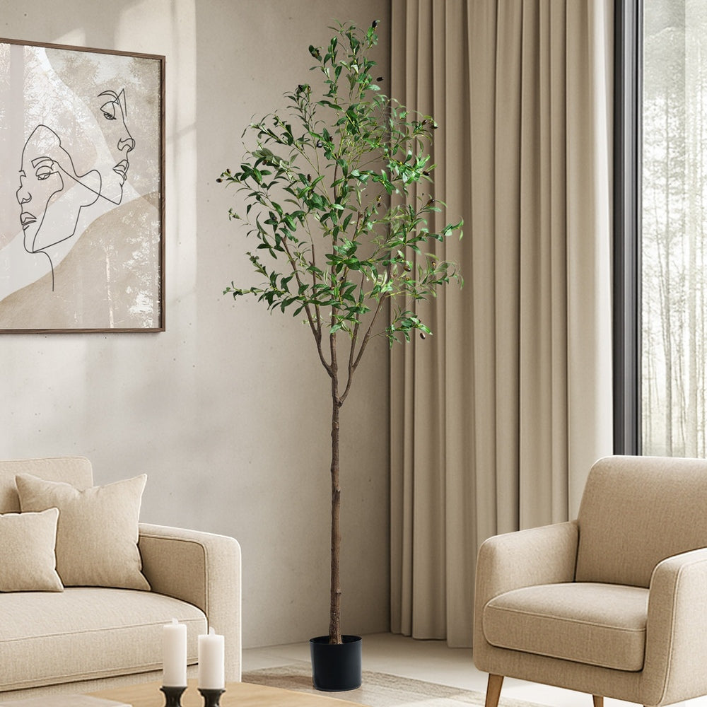 Livsip 210cm Artificial Olive Tree Lifelike Tall Faux Potted Plants-Faux Plant-PEROZ Accessories