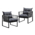 Livsip 2PCS Outdoor Patio Chairs Garden Sofa Set PE Wicker Grey-Outdoor Patio Set-PEROZ Accessories