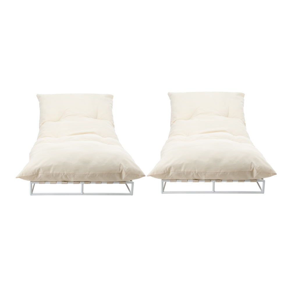 Livsip 2PCS Outdoor Sun Lounge Day Bed Patio Chairs-Sun Beds-PEROZ Accessories