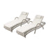 Livsip 2PCS Outdoor Sun Lounge Wicker Bed Patio Furniture Beige-Sun Lounge-PEROZ Accessories