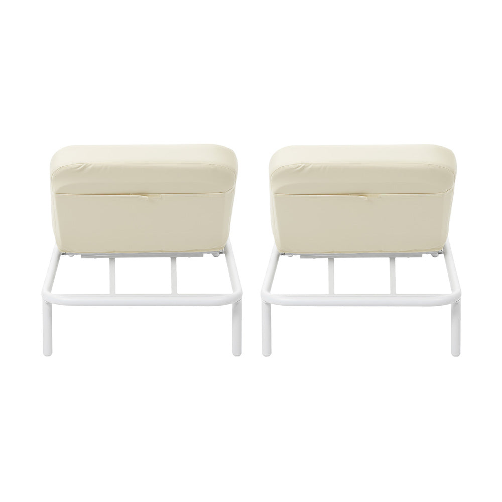 Livsip 2PCS Sun Lounge Outdoor Patio Furniture Setting Beige-Sun Lounge-PEROZ Accessories