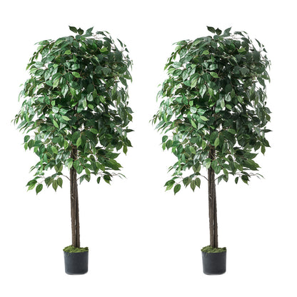 Livsip 2x Artificial Ficus Tree Faux Potted Plants 180cm-Faux Plant-PEROZ Accessories