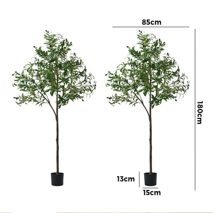 Livsip 2x Artificial Olive Tree Faux Potted Plants 180cm-Faux Plant-PEROZ Accessories