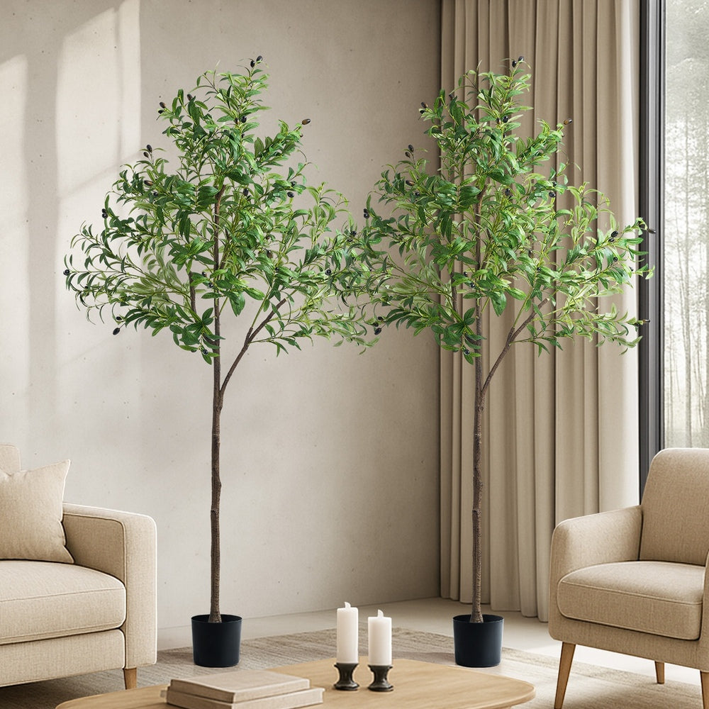 Livsip 2x Artificial Olive Tree Faux Potted Plants 180cm-Faux Plant-PEROZ Accessories