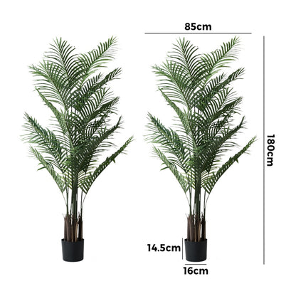 Livsip 2x Artificial Palm Tree Faux Potted Plants 180cm-Faux Plant-PEROZ Accessories