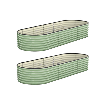 Livsip 2x Garden Bed 240x80x56cm Planter Box Raised Container Galvanised Green-Garden Bed-PEROZ Accessories