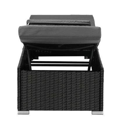 Livsip 2x Sun Lounge Wicker Lounger with Adjustable Backrest-Sun Lounge-PEROZ Accessories