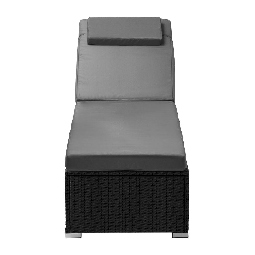 Livsip 2x Sun Lounge Wicker Lounger with Adjustable Backrest-Sun Lounge-PEROZ Accessories