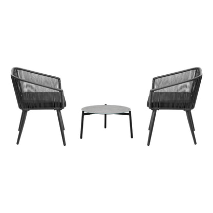 Livsip 3 Piece Outdoor Lounge Set Polyester rope detailing-Outdoor Patio Set-PEROZ Accessories