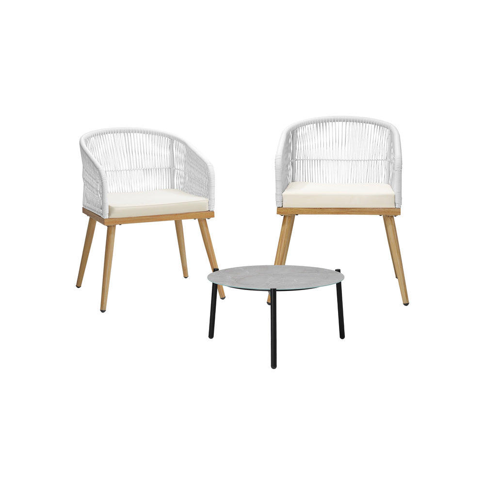 Livsip 3 Piece Outdoor Patio Set Lounge Furniture Sets 50cm Table-Outdoor Patio Set-PEROZ Accessories