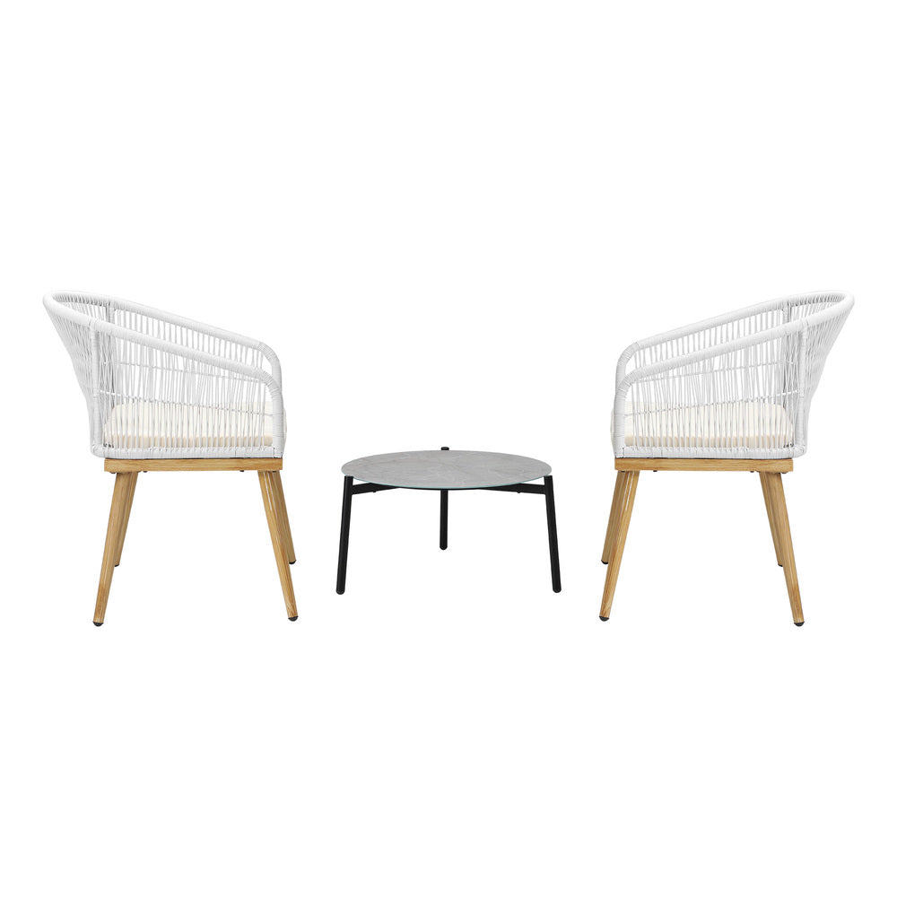 Livsip 3 Piece Outdoor Patio Set Lounge Furniture Sets 50cm Table-Outdoor Patio Set-PEROZ Accessories