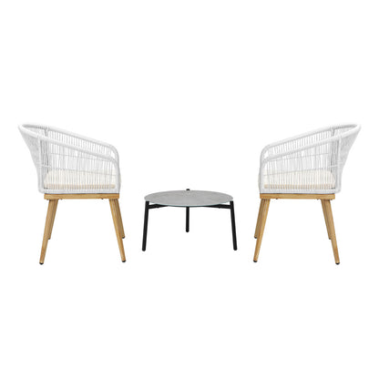 Livsip 3 Piece Outdoor Patio Set Lounge Furniture Sets 50cm Table-Outdoor Patio Set-PEROZ Accessories