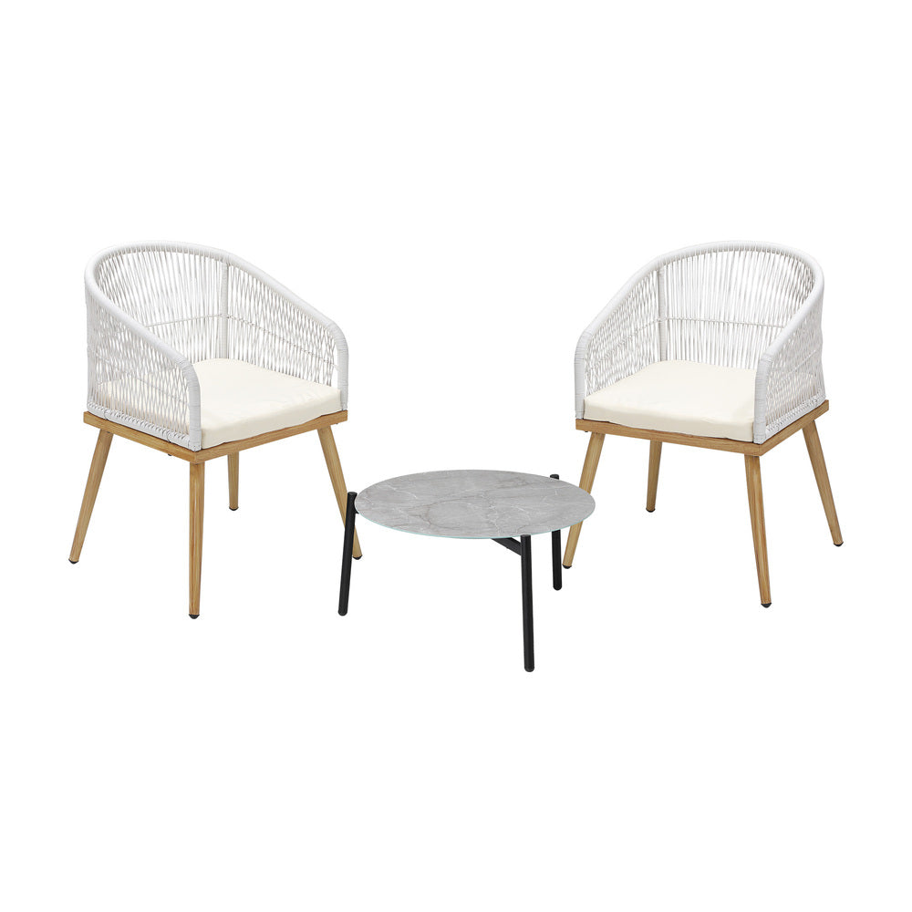 Livsip 3 Piece Outdoor Patio Set Lounge Furniture Sets 50cm Table-Outdoor Patio Set-PEROZ Accessories