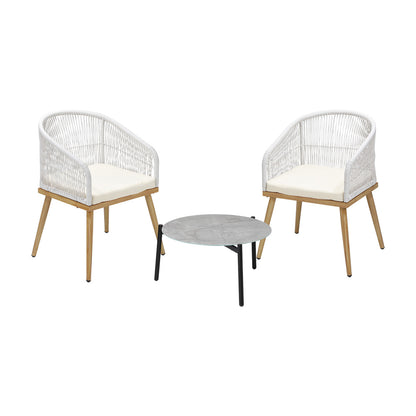 Livsip 3 Piece Outdoor Patio Set Lounge Furniture Sets 50cm Table-Outdoor Patio Set-PEROZ Accessories