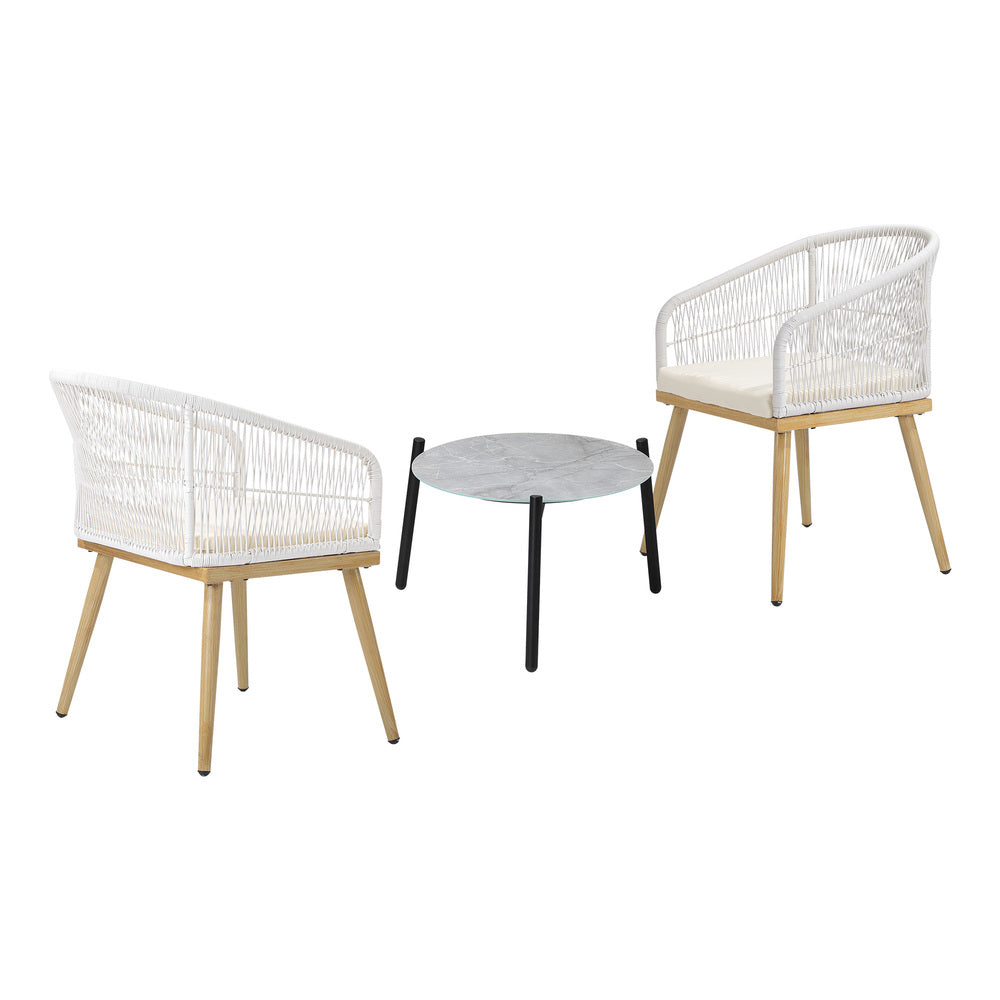 Livsip 3 Piece Outdoor Patio Set Lounge Furniture Sets 50cm Table-Outdoor Patio Set-PEROZ Accessories