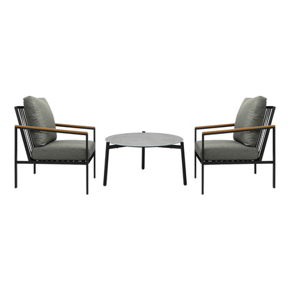 Livsip 3PC Outdoor Patio Lounge Set 70cm Coffee Table Sofa Chairs-Outdoor Patio Set-PEROZ Accessories